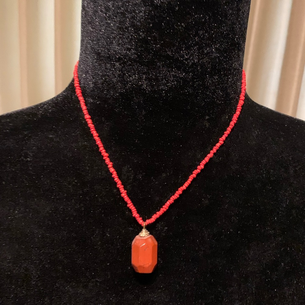 Red beaded necklace